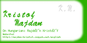 kristof majdan business card